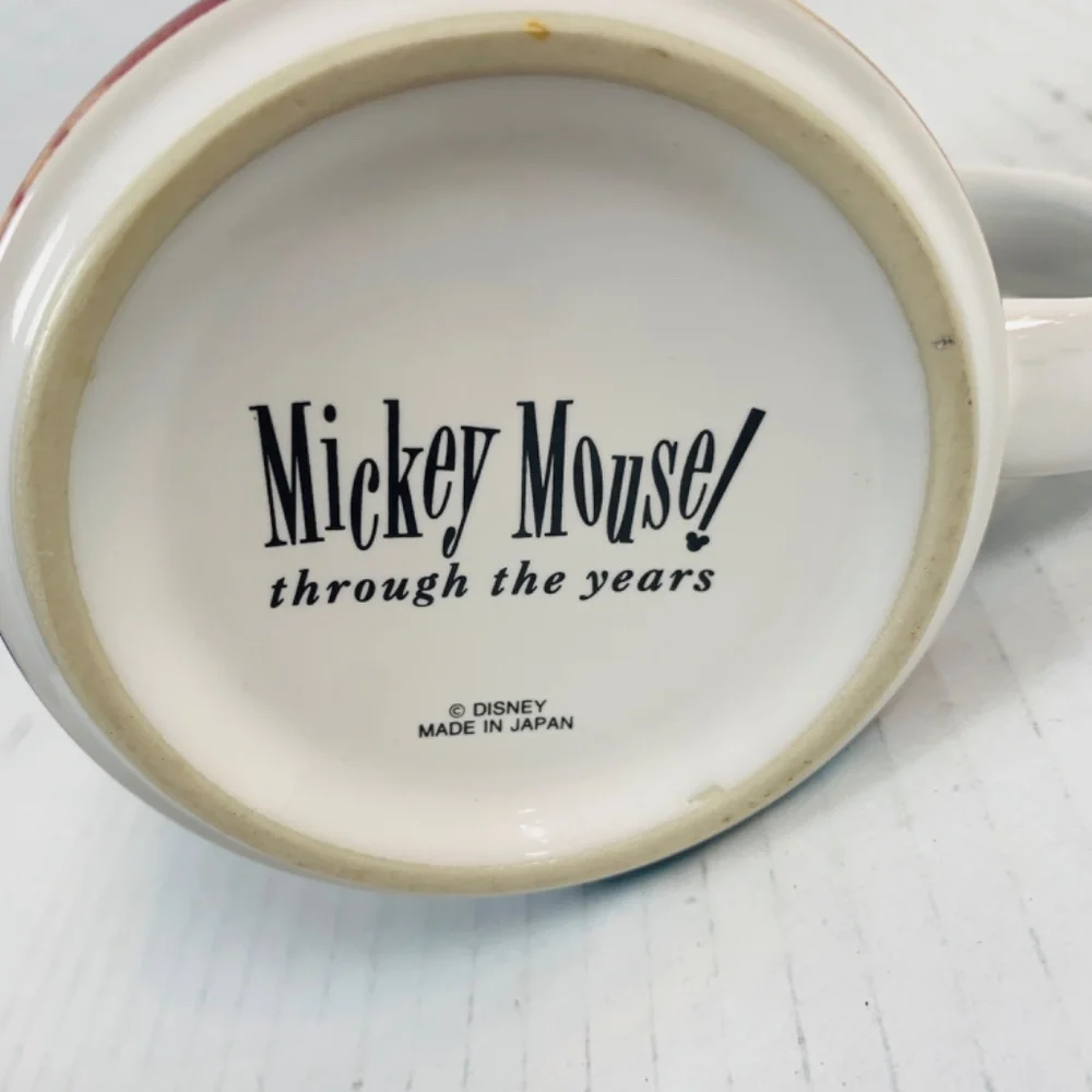Disney Mickey Mouse Through The Years 12 oz Coffee Mug Vintage Retired Blue